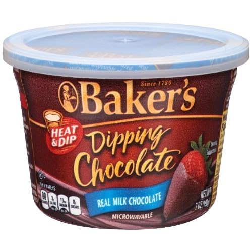 Baker's Real Milk Chocolate Dipping Chocolate, 7-Ounce Microwavable Bowls (Pack of 2) for Bakers and Bakeries  
Baker's