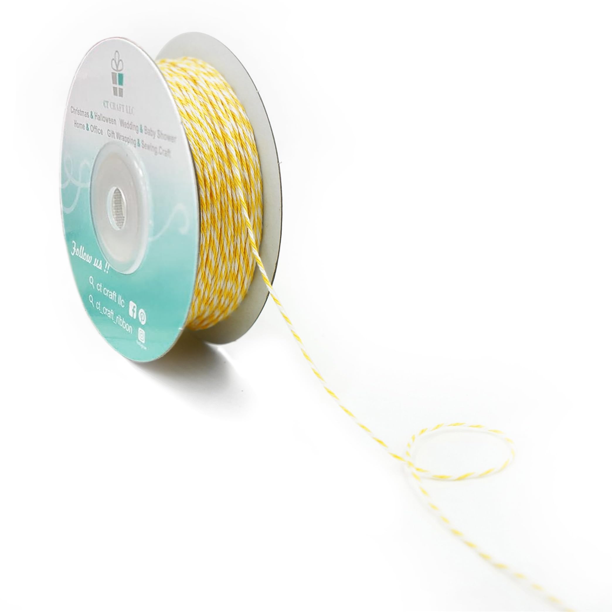 CT CRAFT LLC Yellow Bakers Twine String for Home Decor and Gift Wrapping - Perfect for DIY Crafts
