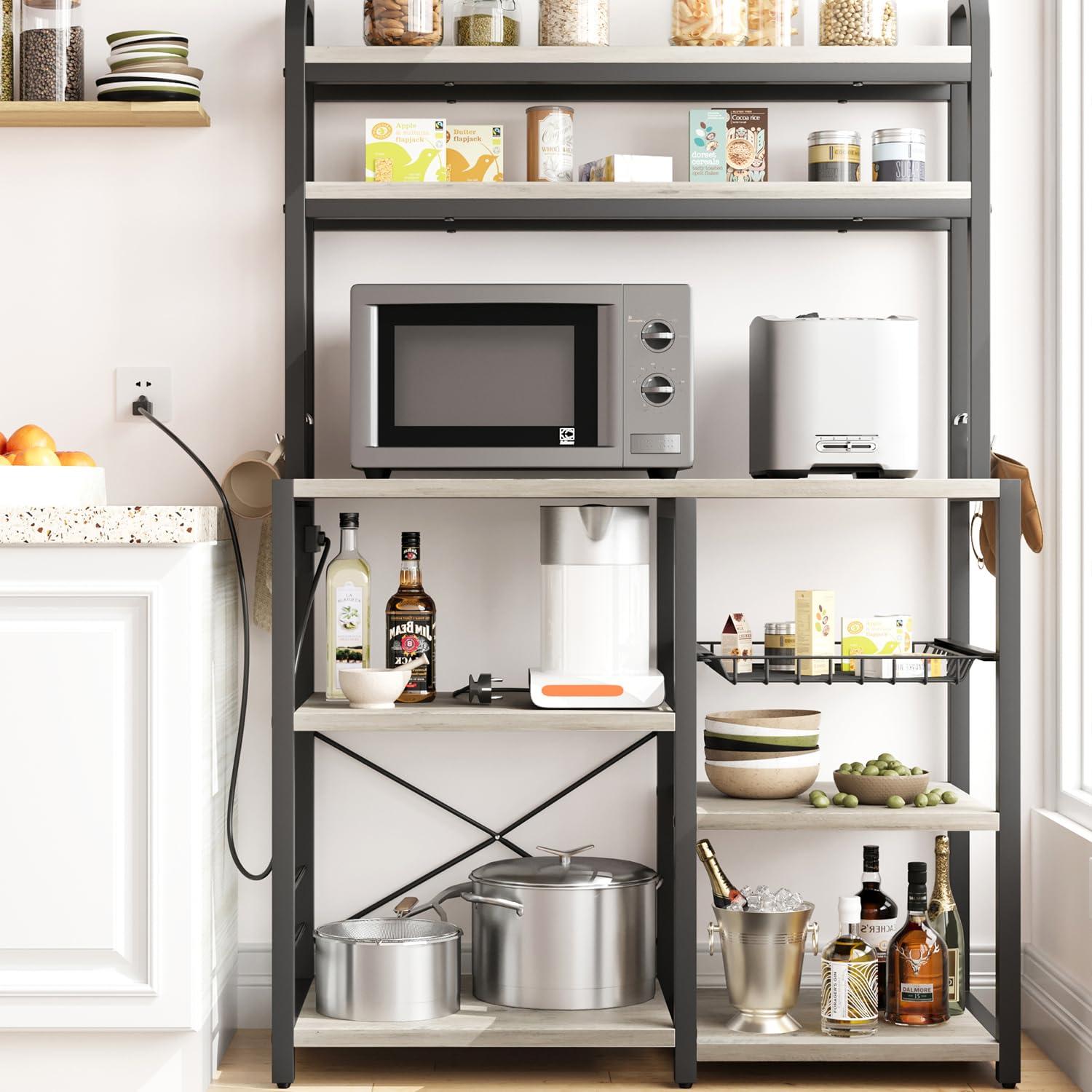 GAOMON Large Kitchen Baker Rack with Power Outlet for Bakers and Home Cooking Enthusiasts in the Kitchen and Living Roo