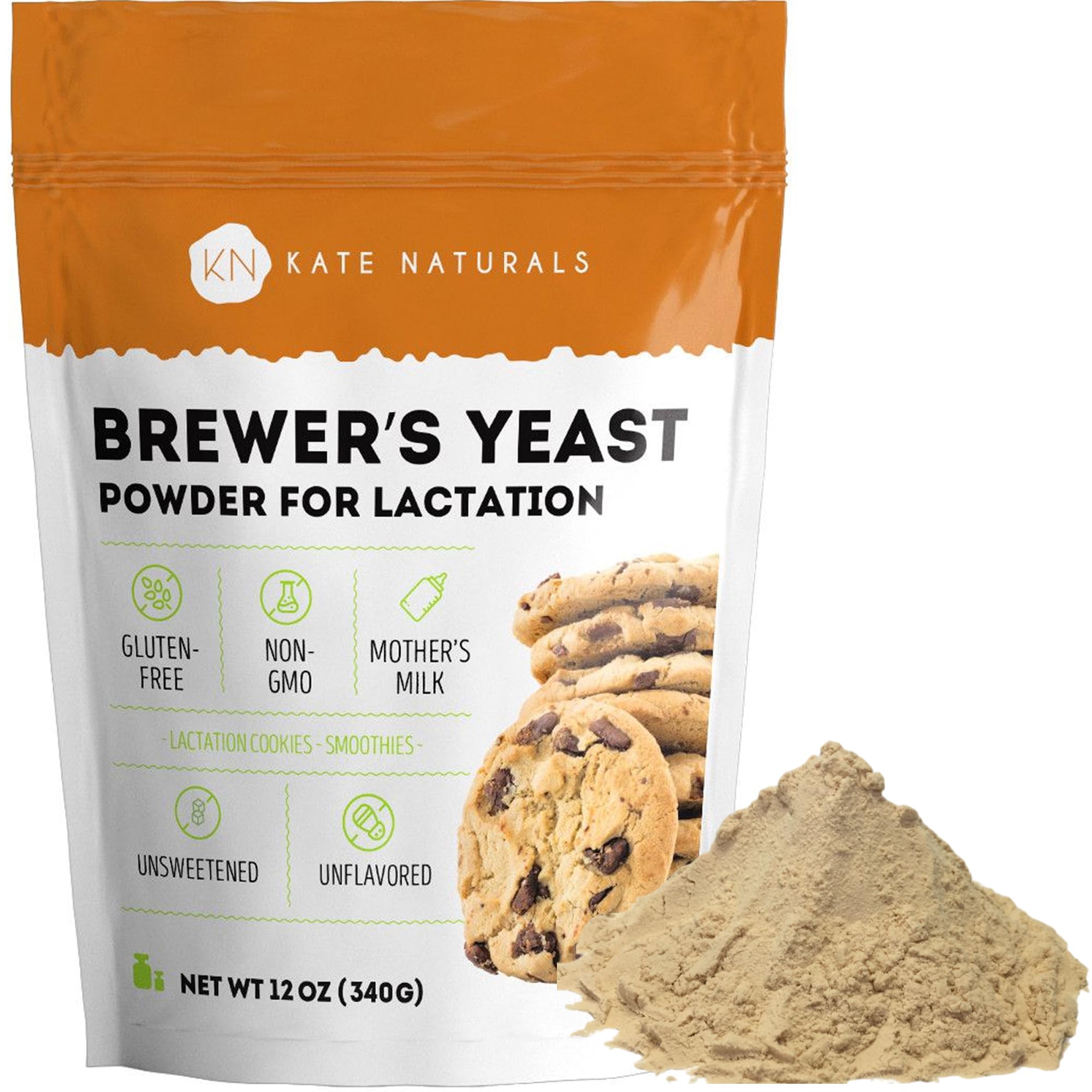 Kate Naturals Brewers Yeast Powder for Lactation Recipes & Nursing Moms  
Brewers Yeast Powder for Lactation Cookies for