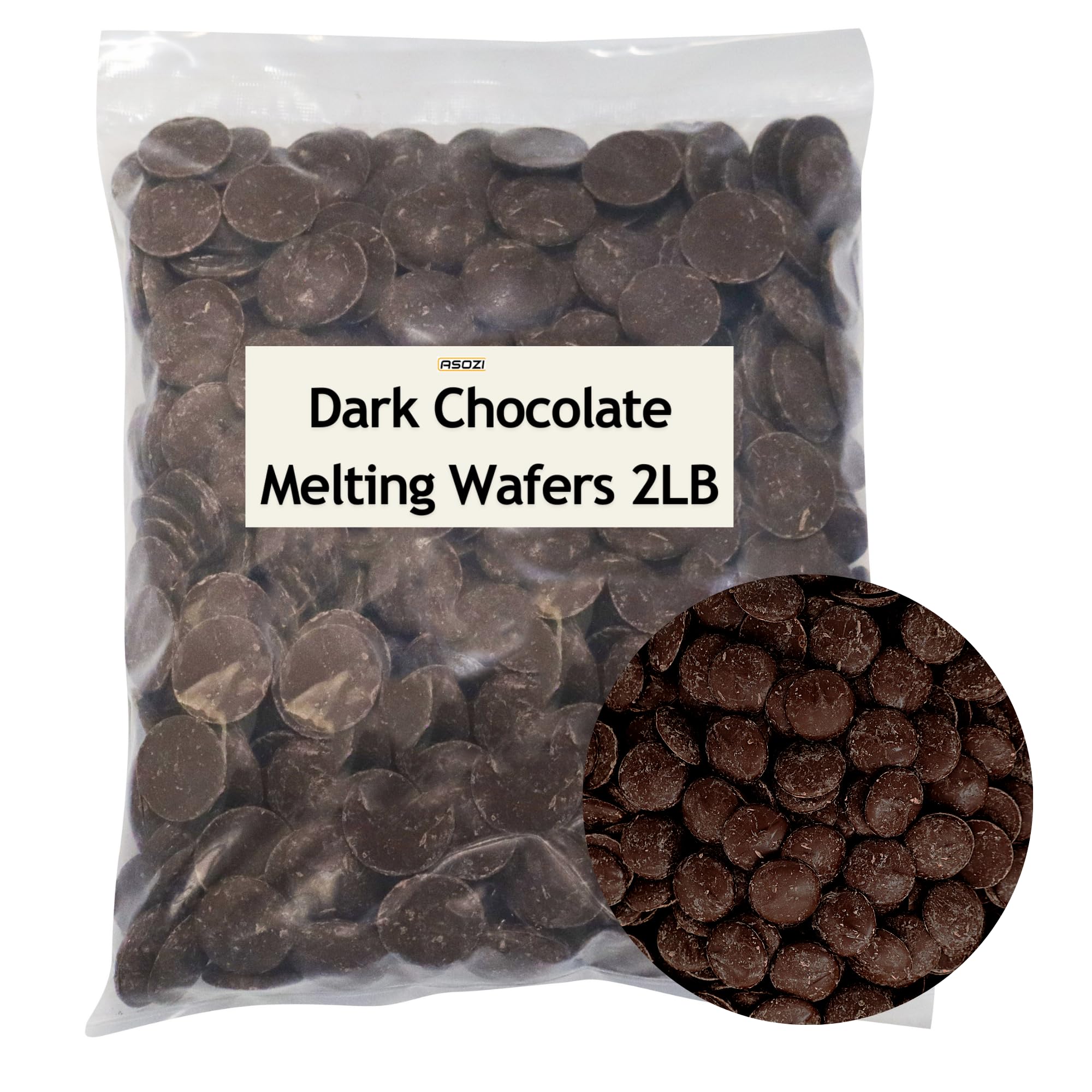 Dark Chocolate Melting Wafers 2LB - Smooth and Creamy, Perfect for Dipping and Baking, Ideal for Desserts and Chocolate